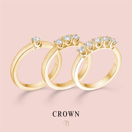 CROWN Allianz Ring I 14 kt. Gold mit 5 x Diamanten von 0,04 ct. bis 0,09 ct.